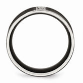 Sophia Jewelers Brushed Black Stainless Steel Wedding Band with Cubic Zirconia